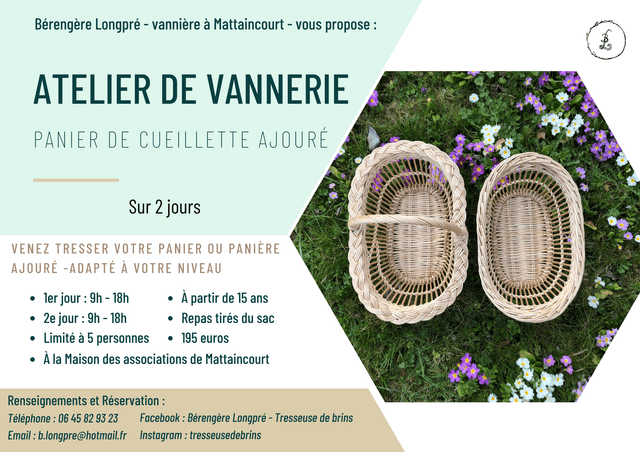 Stage vannerie : panier ajouré (2 jours)